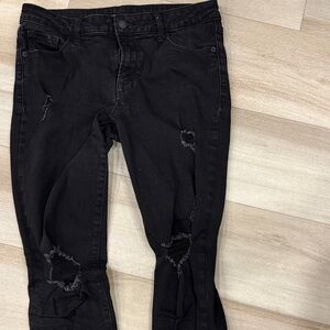 Old Navy Distressed Black Skinny Jeans